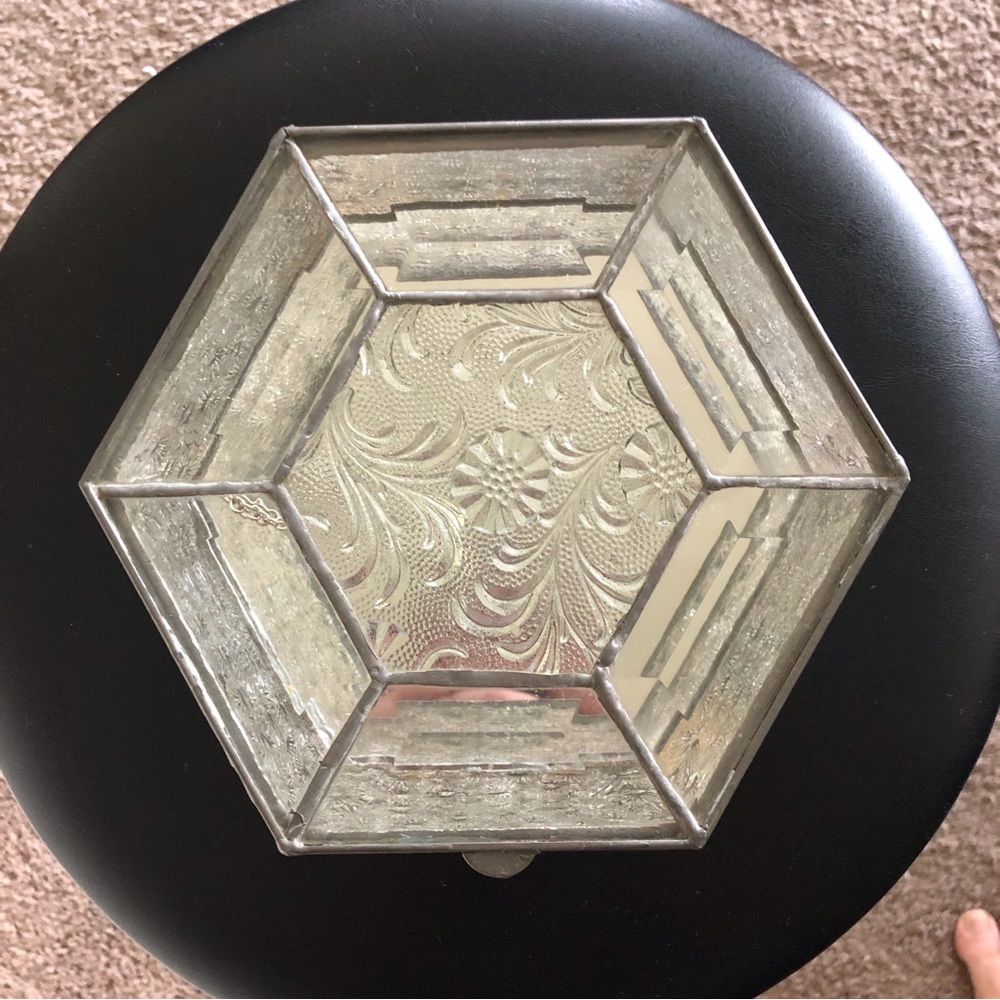 Pentagon shaped lead glass jewelry box